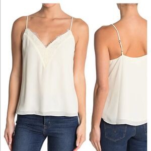 ABOUND V-Neck Lace Trim Camisole Cream White Top Blouse T-shirt